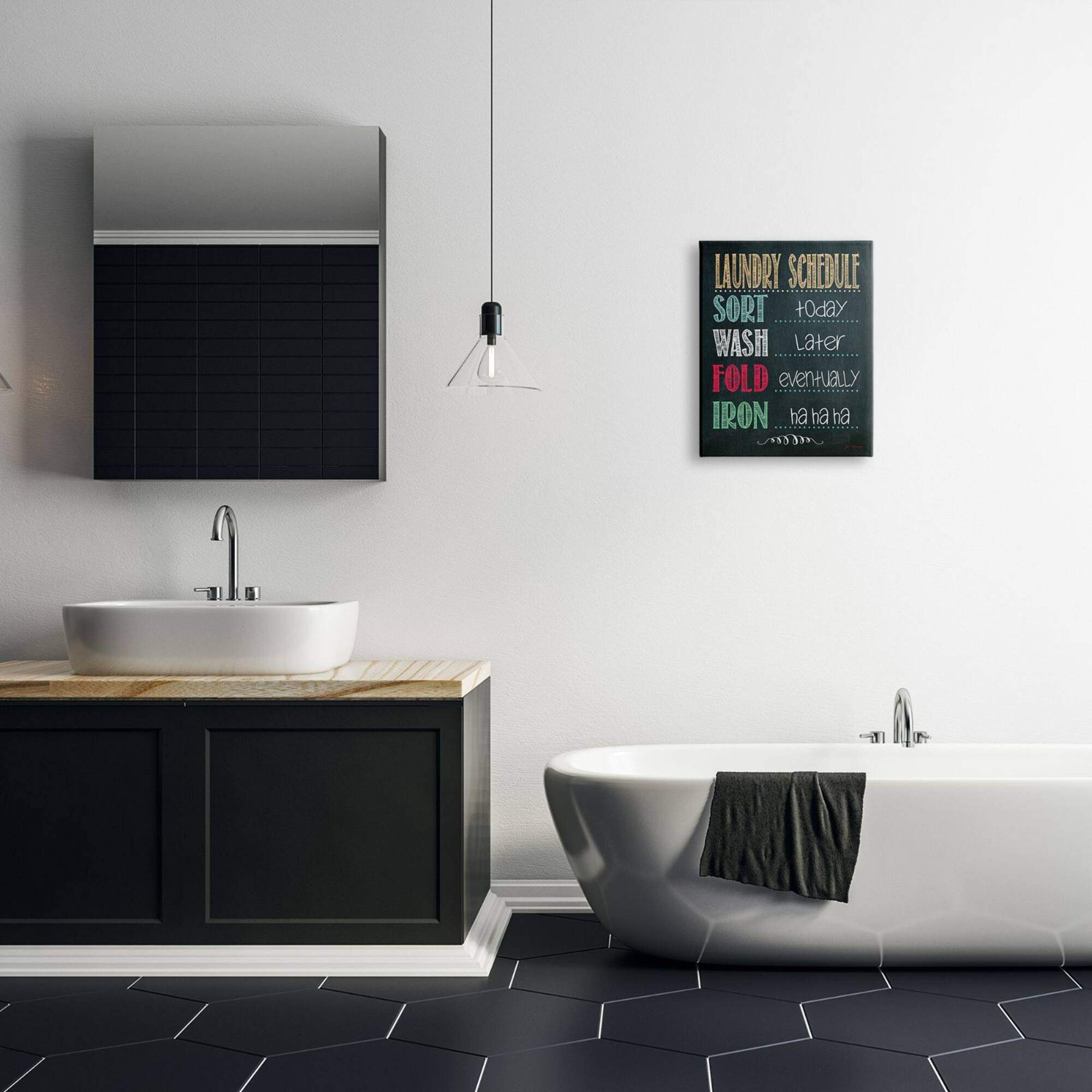Stupell Industries Stupell Industries Laundry Schedule Chalkboard Bathroom Wall Art Canvas Wall Art